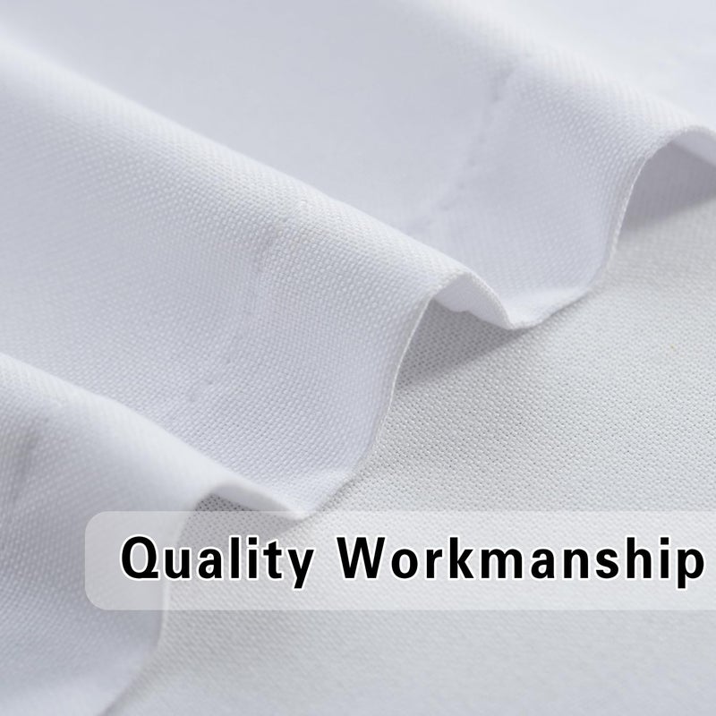 UPOPO White Valance Curtains 18 inches Long Linen Textured Curtain Valance Toppers Kitchen Short Small Mini Little Living Room Bedroom Window Curtain Valances 1 Panel Rod Pocket 54"x18" - Image 3